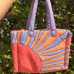 Urban Outfitters—Quilted Sunburst Tote Bag - Lavender & Coral